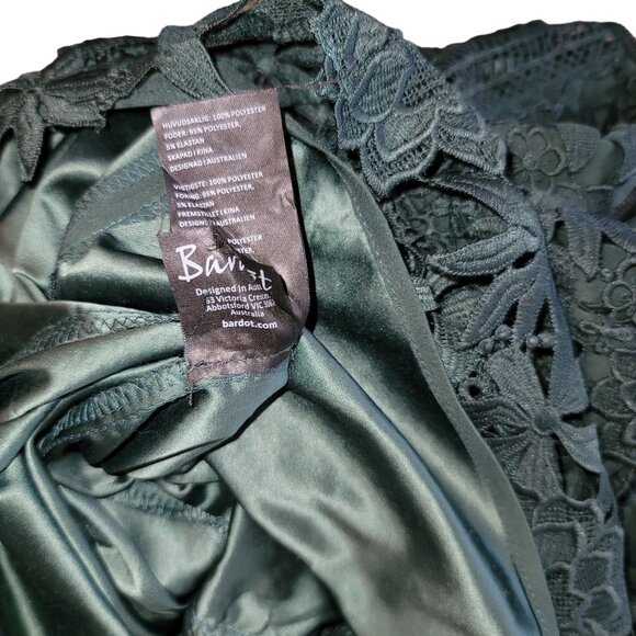 Bardot Women's Lace Overlay Midi Dress Size 8/M Hunter Green jj3545 - Picture 8 of 11